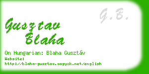 gusztav blaha business card