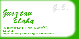 gusztav blaha business card